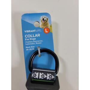 Vibrant Life Large Dog Collar NEW! Blue Black Adjustable Pet Collar